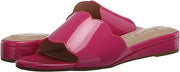 Bandolino Women's Kayla Scalloped Edge Demi Wedge Sandals - Pink Patent, Size 8