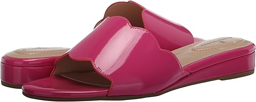 Bandolino Women's Kayla Scalloped Edge Demi Wedge Sandals - Pink Patent, Size 8