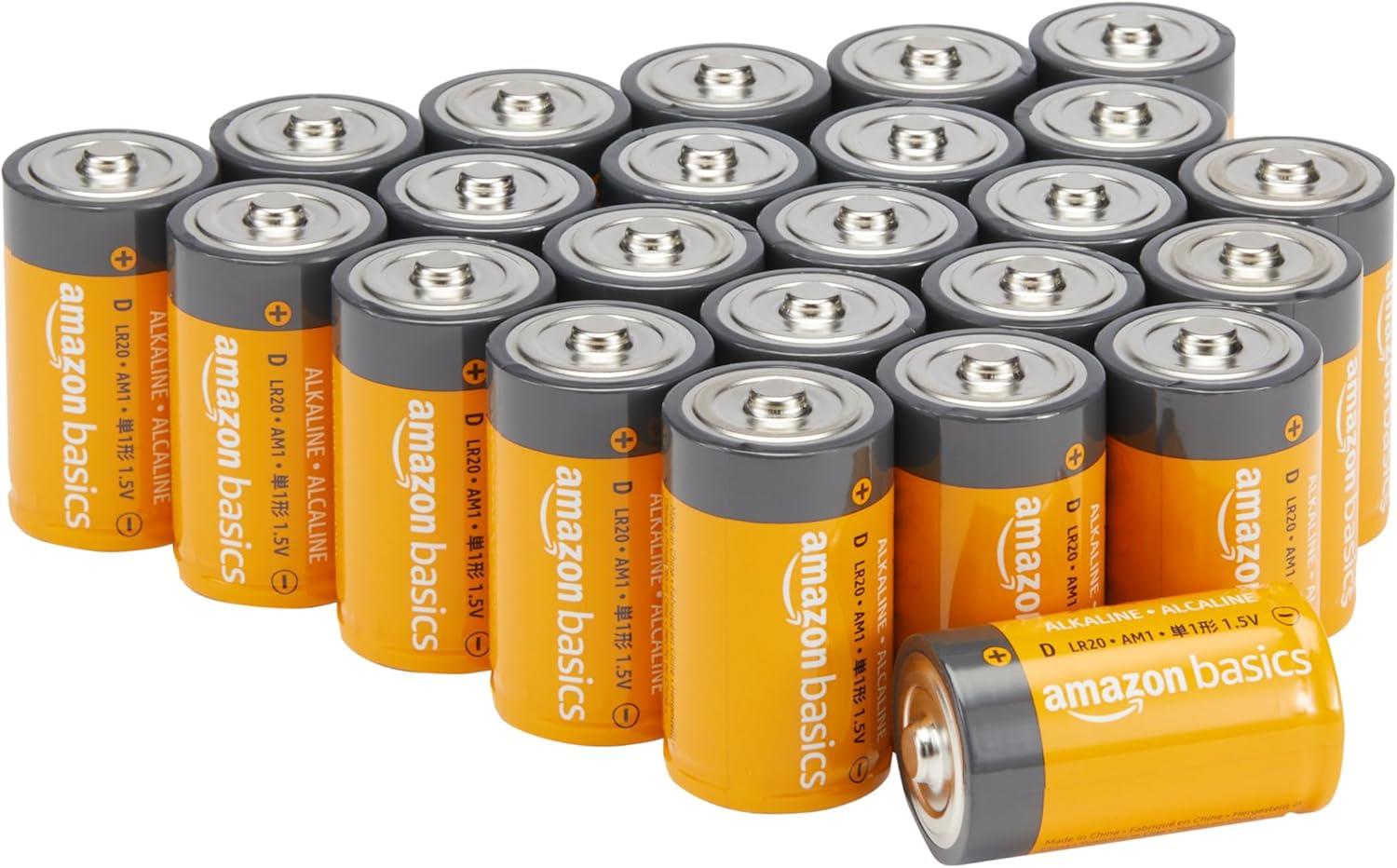 Amazon Basics 1.5V Alkaline Batteries - D Cell - 24 Pack