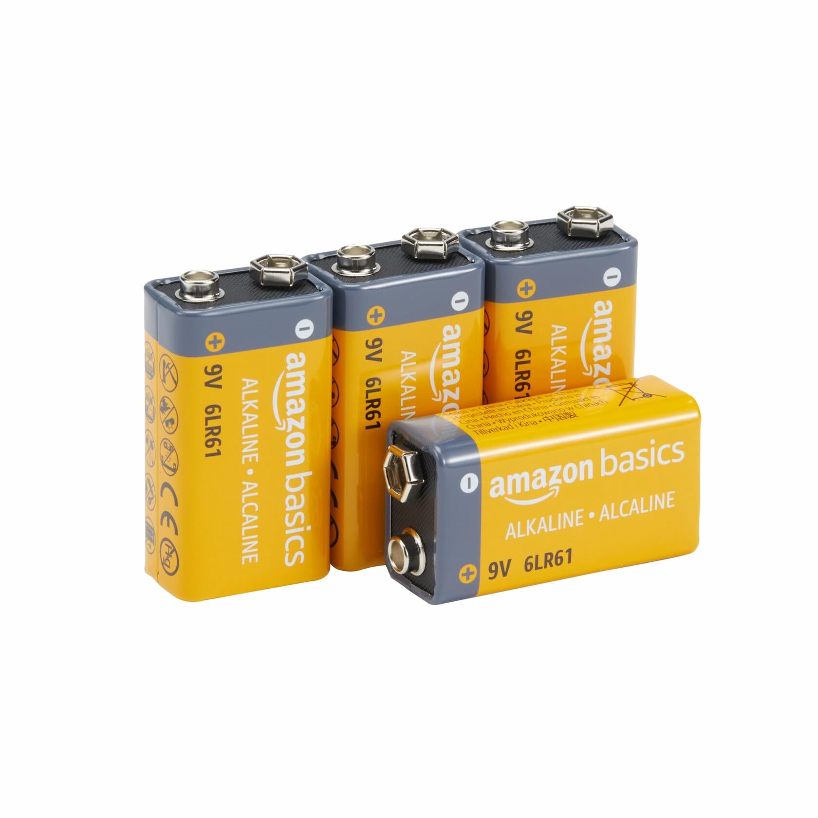 Amazon Basics Alkaline Batteries - 9V - 4 Batteries