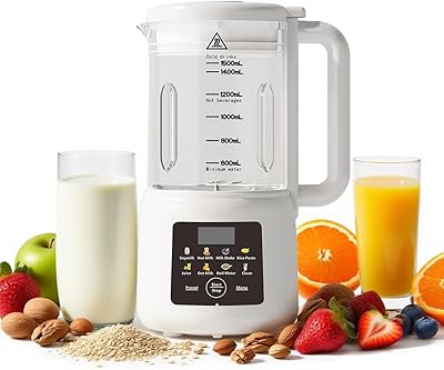 Fobisabi Nut Milk Maker - 54oz Automatic Blender Machine with Delay Start/18 Hours Timer/Keep Warm/Self Clean (White, PY-526)