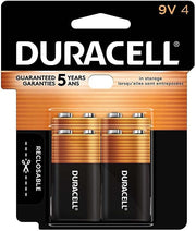 Duracell Coppertop Alkaline Batteries - 9V - 4 Pack