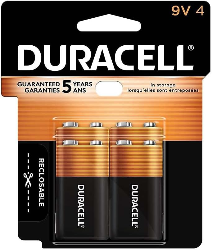 Duracell Coppertop Alkaline Batteries - 9V - 4 Pack