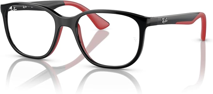 Ray-Ban Kids RY9078VF 3928 Eyewear Frames - Black on Rubber Red, 48/16/135