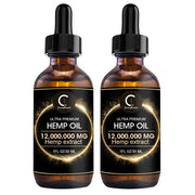 GPGP GreenPeople Natural Hemp Oil Extract, 12,000,000mg Immune System Support - 1 fl. oz. (2 Pack)