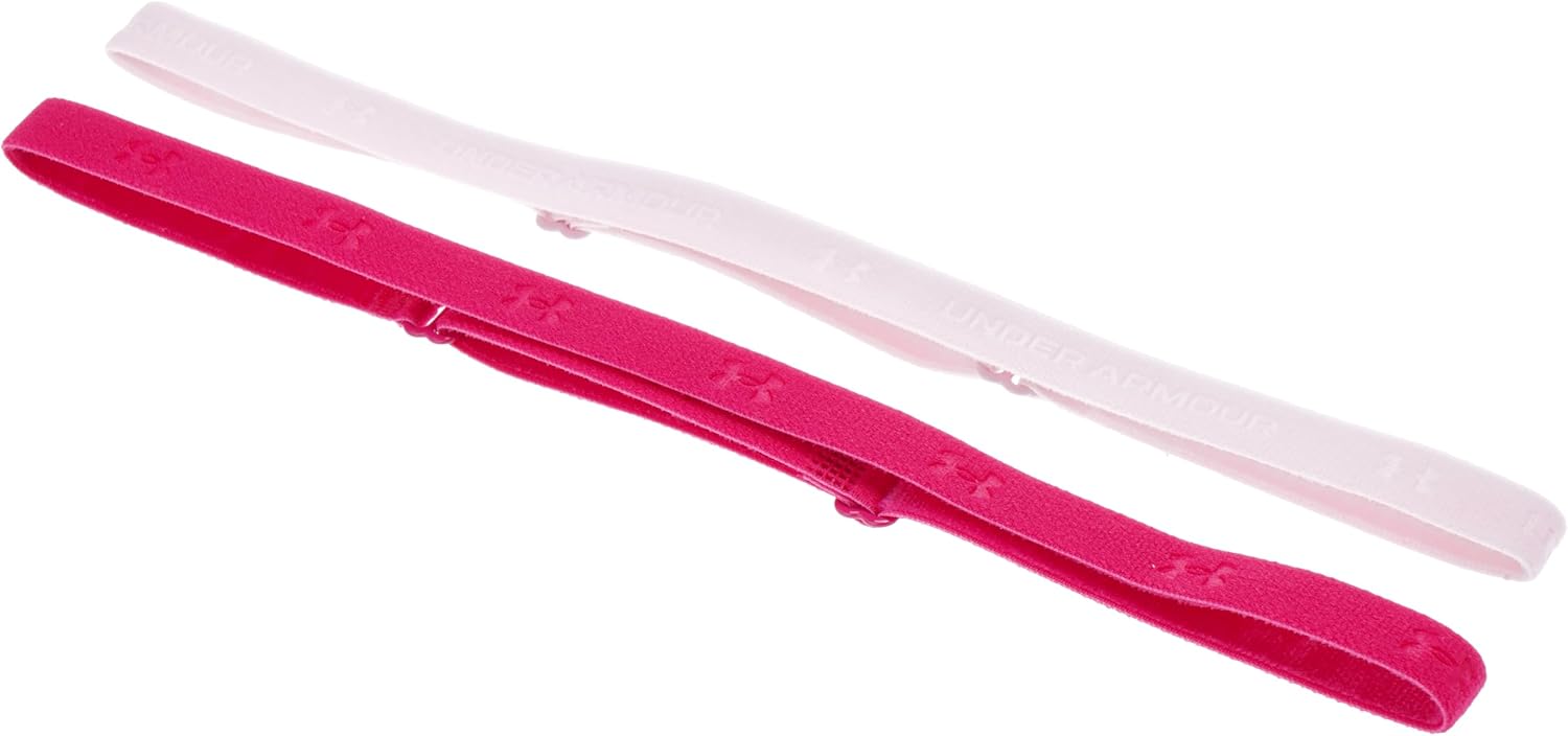 Under Armour Women's Adjustable Mini Headbands - Shaded Fuchsia/Prime Pink (2 Pack)