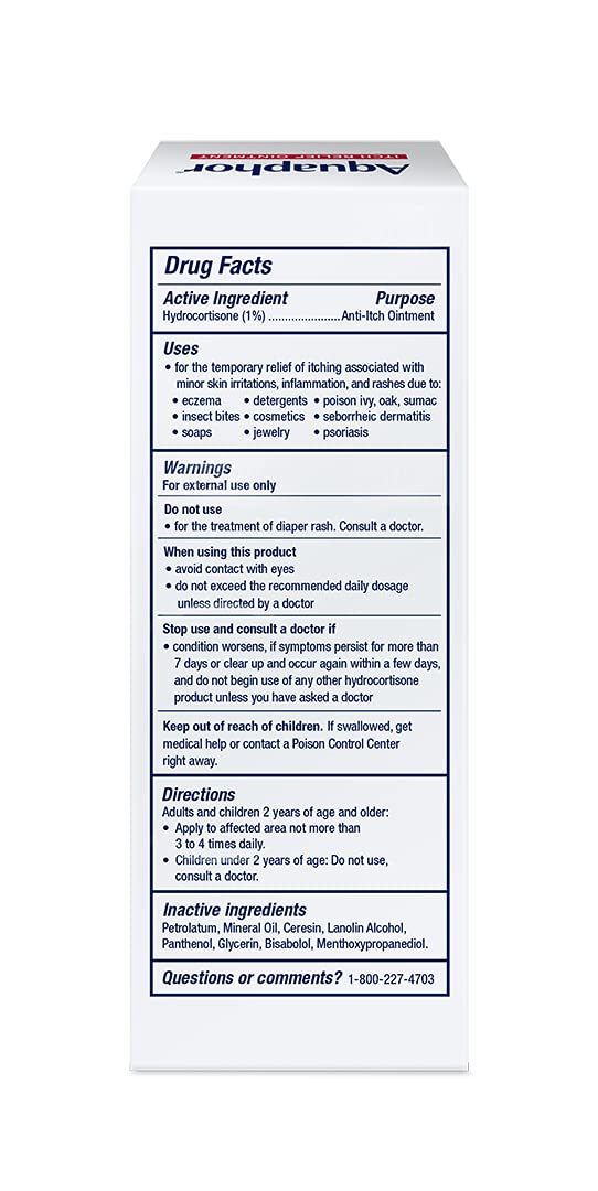 Aquaphor Itch Relief Ointment Maximum Strength with 1% Hydrocortisone, 2 oz