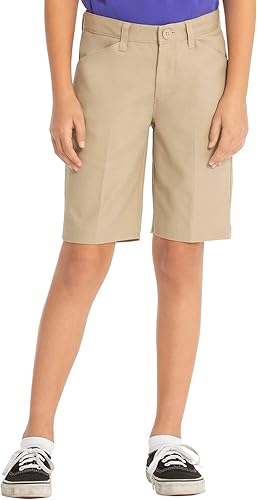 Classroom School Uniforms Girl's Flat Front Low Rise Shorts - Khaki, Size 16