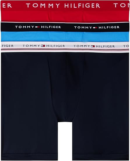Tommy Hilfiger Men's TH Micro Classics Boxer Briefs - Blue, Size Large (3 Pair)