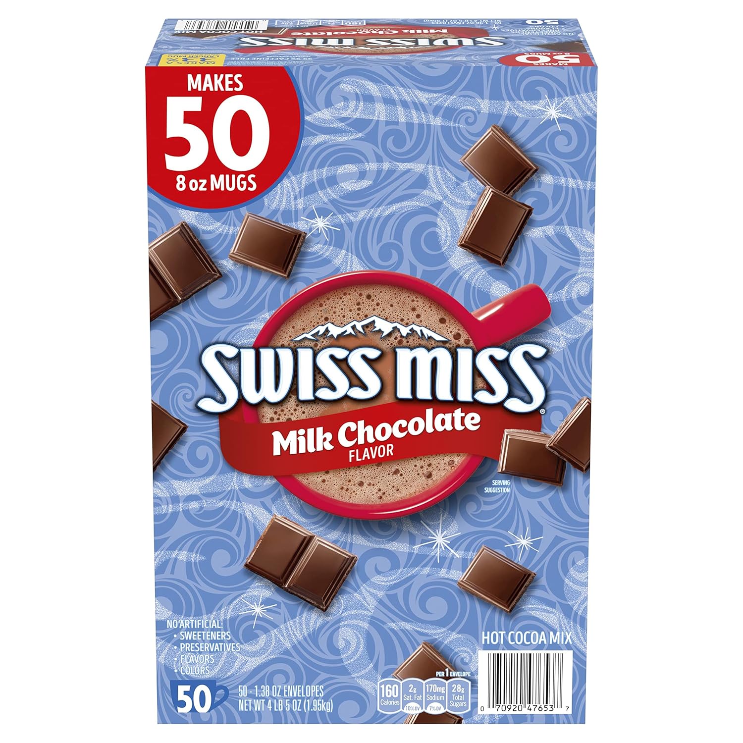 Swiss Miss Milk Chocolate Hot Cocoa Mix Powder Packets, 50 Ct Box