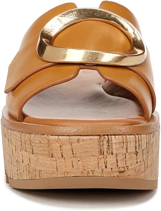 Franco Sarto Women's Hoda Platform Slide Sandals - Tan Leather, Size 11
