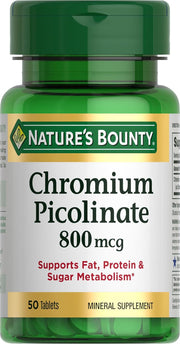 Nature's Bounty Chromium Picolinate 800 mcg - 50 Tablets