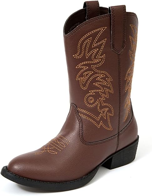 Deer Stags Little Kids Ranch Cowboy Boot - Dark Brown, 13 Little Kid
