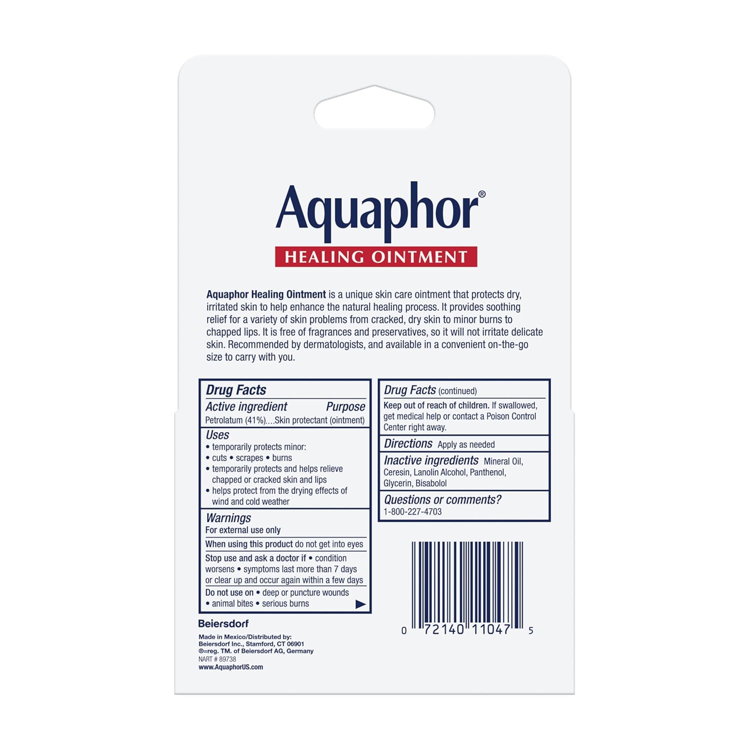 Aquaphor Healing Ointment Advanced Therapy Skin Protectant - 0.35 oz, 2 Pack