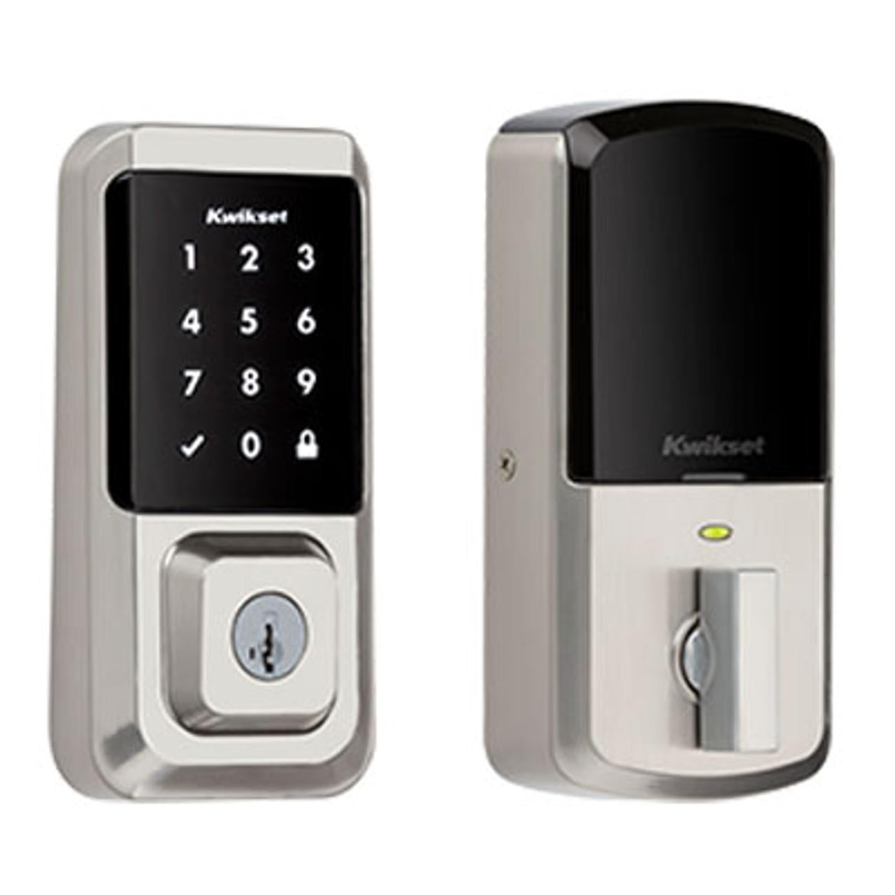 Kwikset Halo SmartKey Wi-Fi Deadbolt & Touchpad Door Lock, Satin Nickel