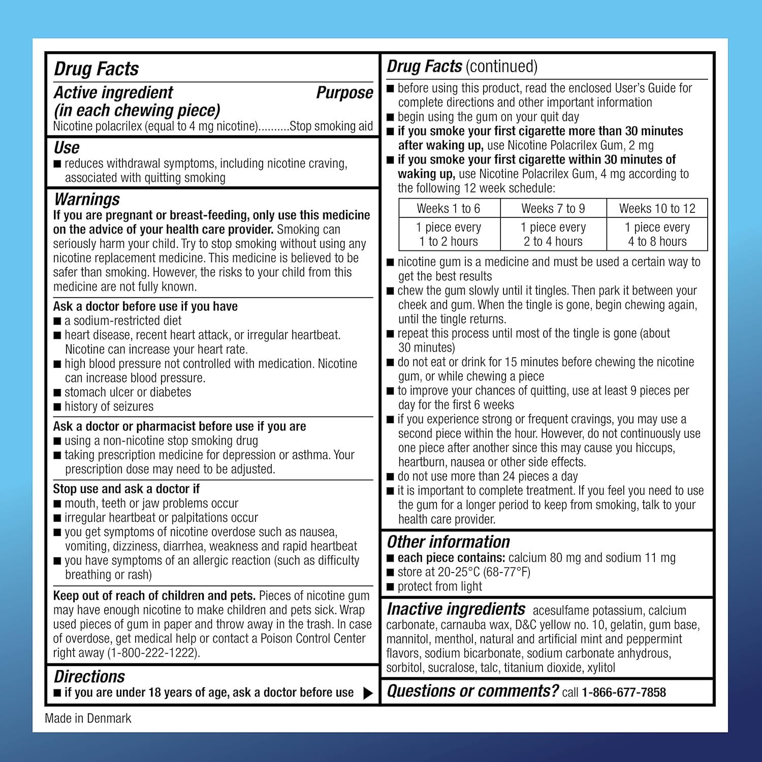 Amazon Basic Care Coated Nicotine Polacrilex Gum 4 mg - Ice Mint, 160 Count