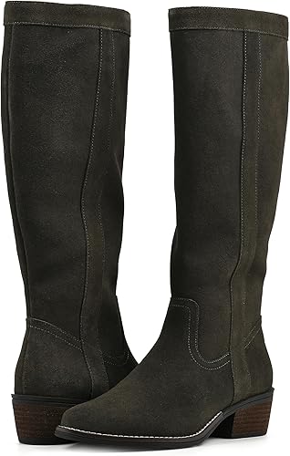 White Mountain Women's Altitude Wide Calf Tall Shaft Boots - Army Suede, Size 6