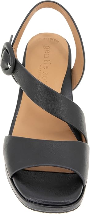 Gentle Souls by Kenneth Cole Women's Roma Dress Sandals - Black Leather, Size 8