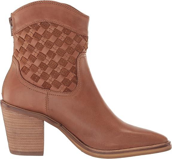 Lucky Brand Women's Aryleis Block-Heel Western Ankle Bootie, Cognac - Size 5.5