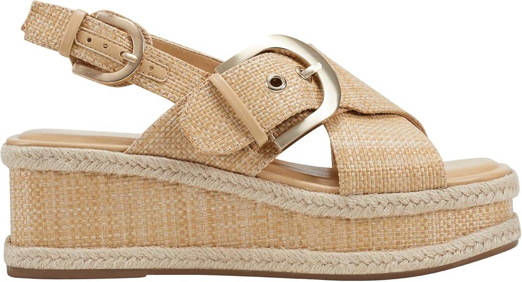 Marc Fisher LTD Women's Renda Platform Sandals, Natural Raffia - Size 10
