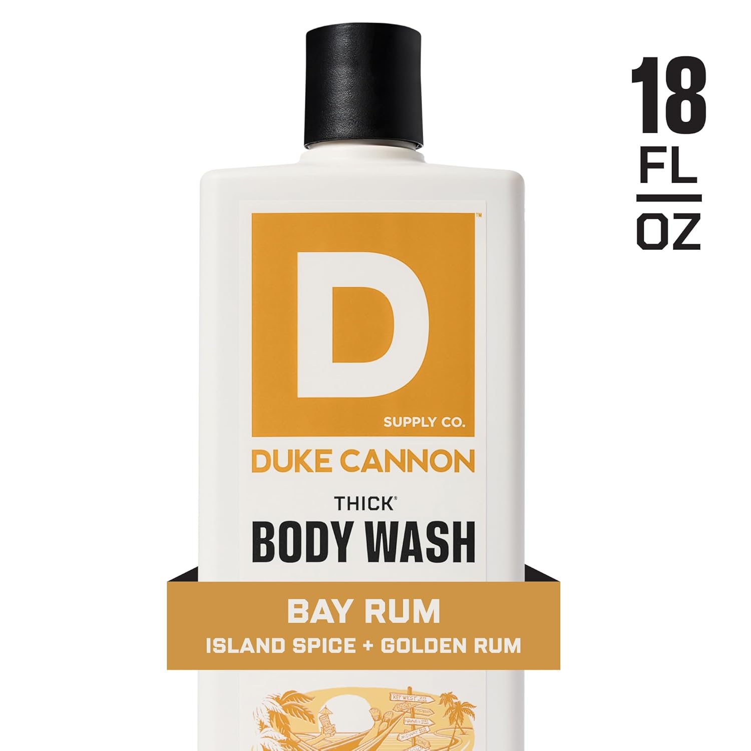 Duke Cannon Supply Co. Thick High Viscosity Men's Body Wash - Bay Rum (Island Spice + Golden Rum) 18 fl oz