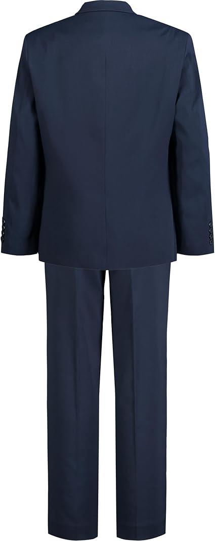 Calvin Klein Boys' 2-Piece Formal Suit Set - Single-Breasted Jacket & Straight-Leg Dress Pants - Blue, Size 18