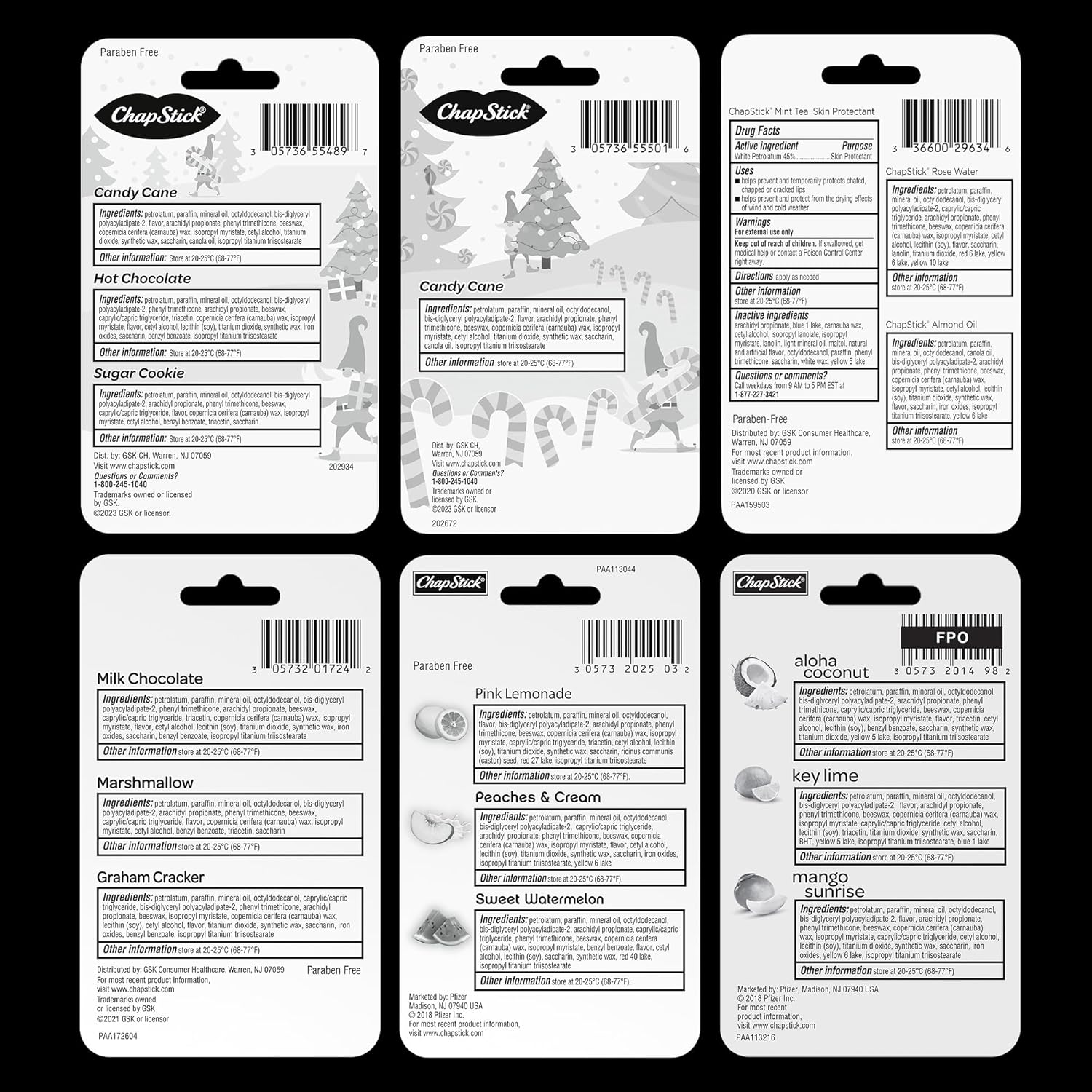 ChapStick Fan Favorites Multi-Pack Flavored Lip Balm Tubes (0.15oz) - 18ct (6 Packs of 3)