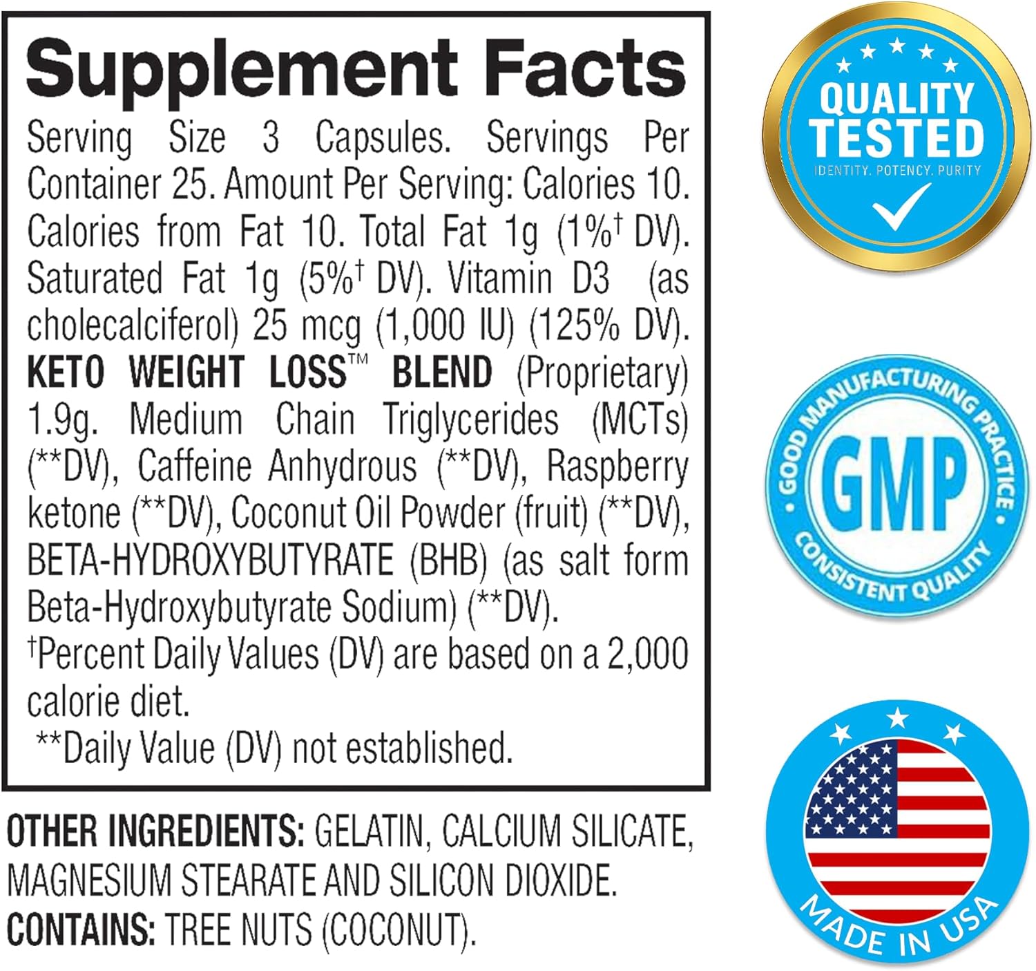 BPI Sports Keto Weight Loss Ketogenic Fat Burner - 75 Capsules