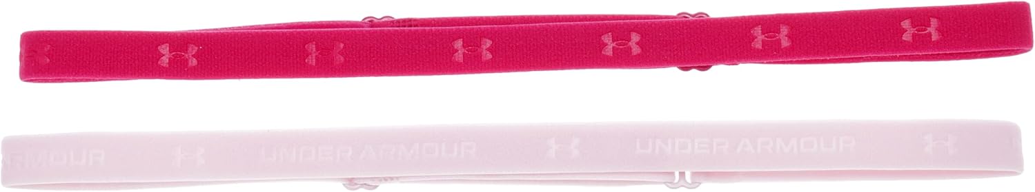 Under Armour Women's Adjustable Mini Headbands - Shaded Fuchsia/Prime Pink (2 Pack)