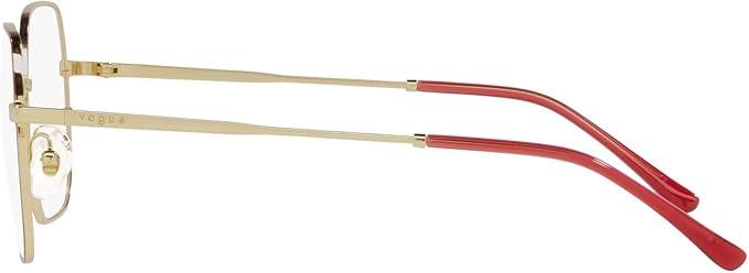 Vogue Women's VO4253 280 Eyewear Frames - Top Red/Gold Rectangle, 51/17/135