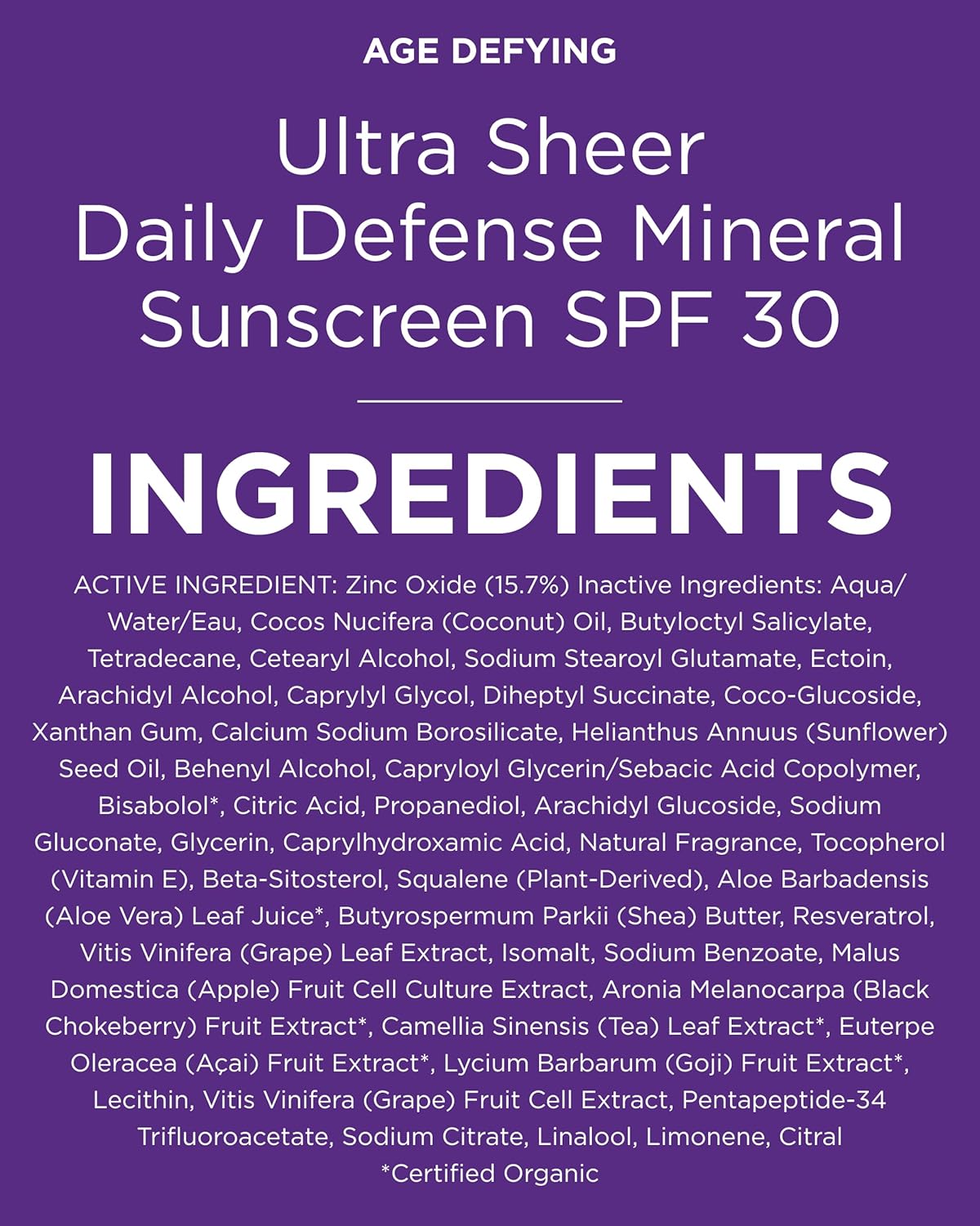 Andalou Naturals Ultra Sheer Daily Defense Facial Lotion SPF 30, 2.7 fl oz