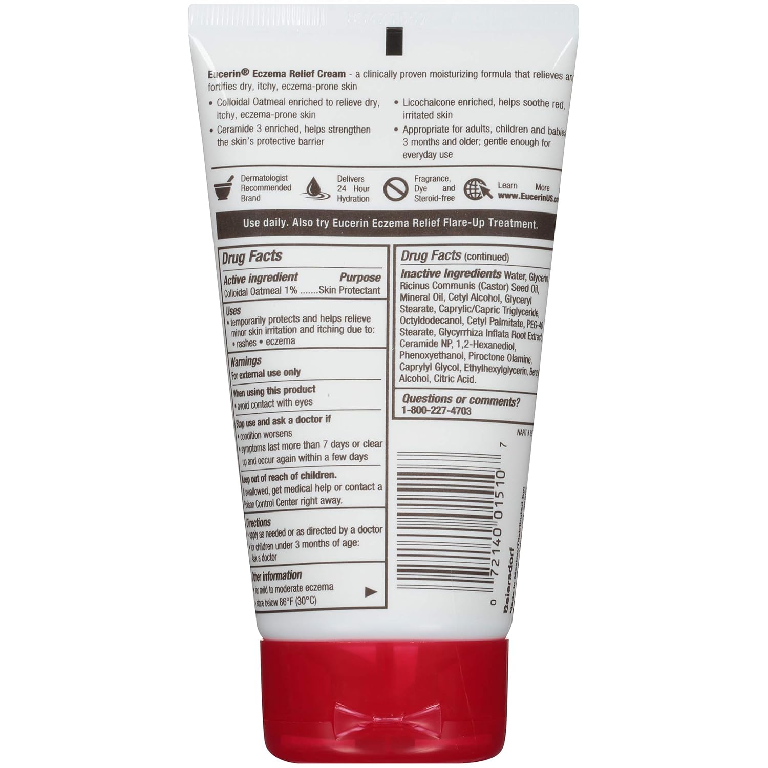 Eucerin Eczema Relief Cream (5oz) and Body Wash (13.5 oz) Combo Set with Colloidal Oatmeal