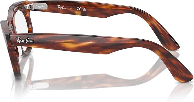 Ray-Ban Men's Rx2242V Wayfarer Oval Eyewear Frames - Striped Havana Brown, 50/22/150