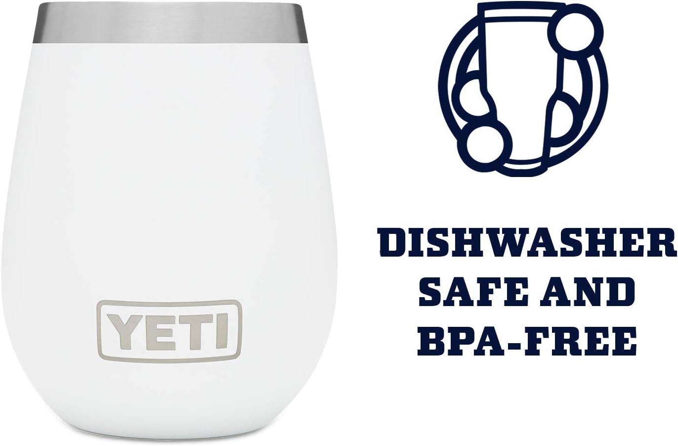 Yeti Rambler 10oz Wine Tumbler, No Lid - White