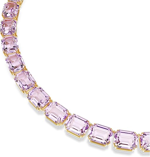 Swarovski Millenia Octagon Cut Tennis Necklace, Purple Gold-Plated (5705754)