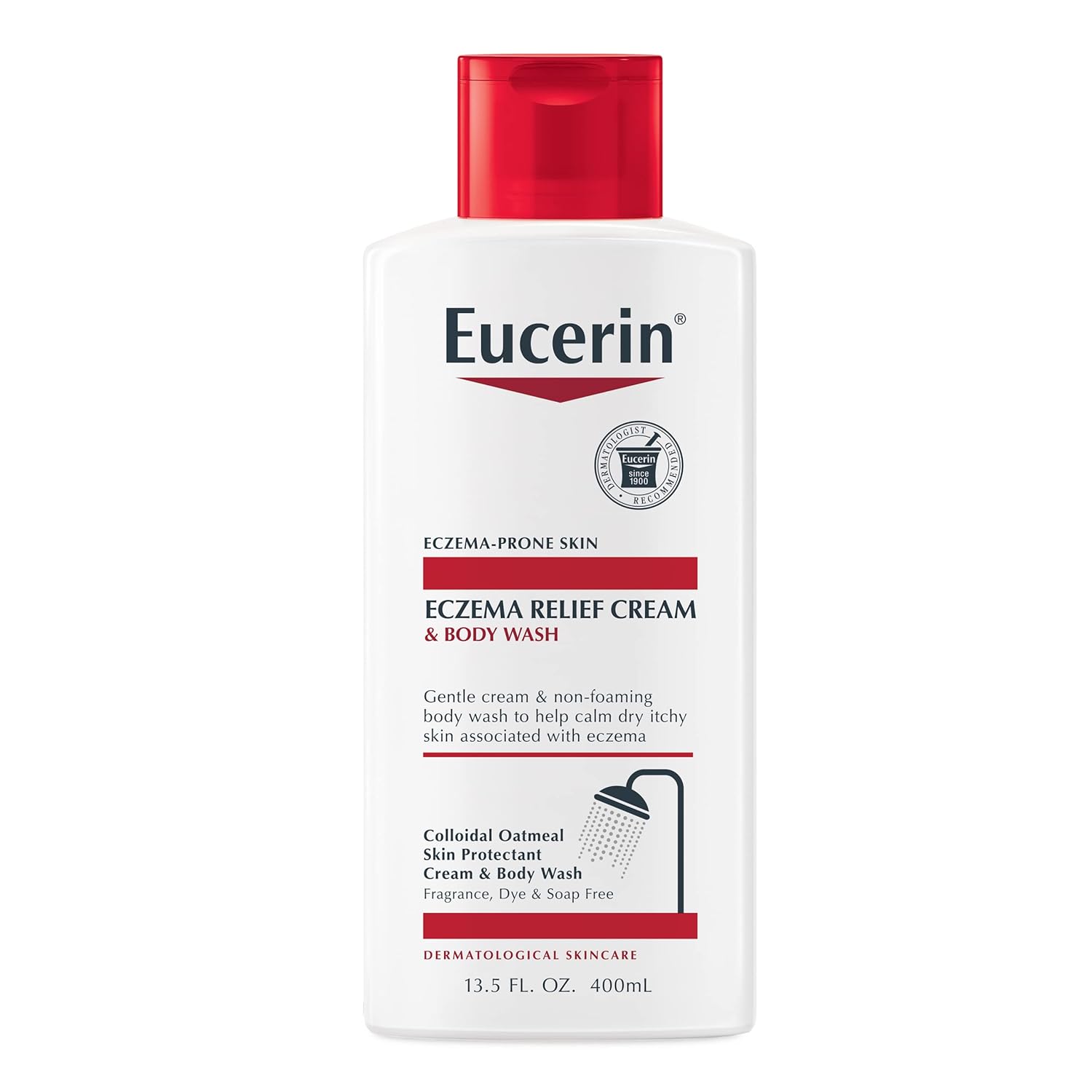 Eucerin Eczema Relief Cream (5oz) and Body Wash (13.5 oz) Combo Set with Colloidal Oatmeal