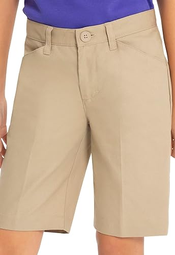 Classroom School Uniforms Girl's Flat Front Low Rise Shorts - Khaki, Size 16