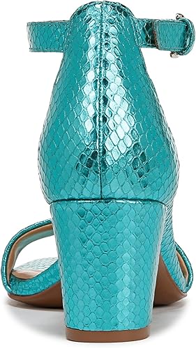 Naturalizer Women's Vera Metallic Snake Print Leather Heels - Teal, Size 10W