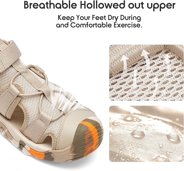 Balabala Kids Outdoor Sports Sandals - Beige, Size 12 Little Kid