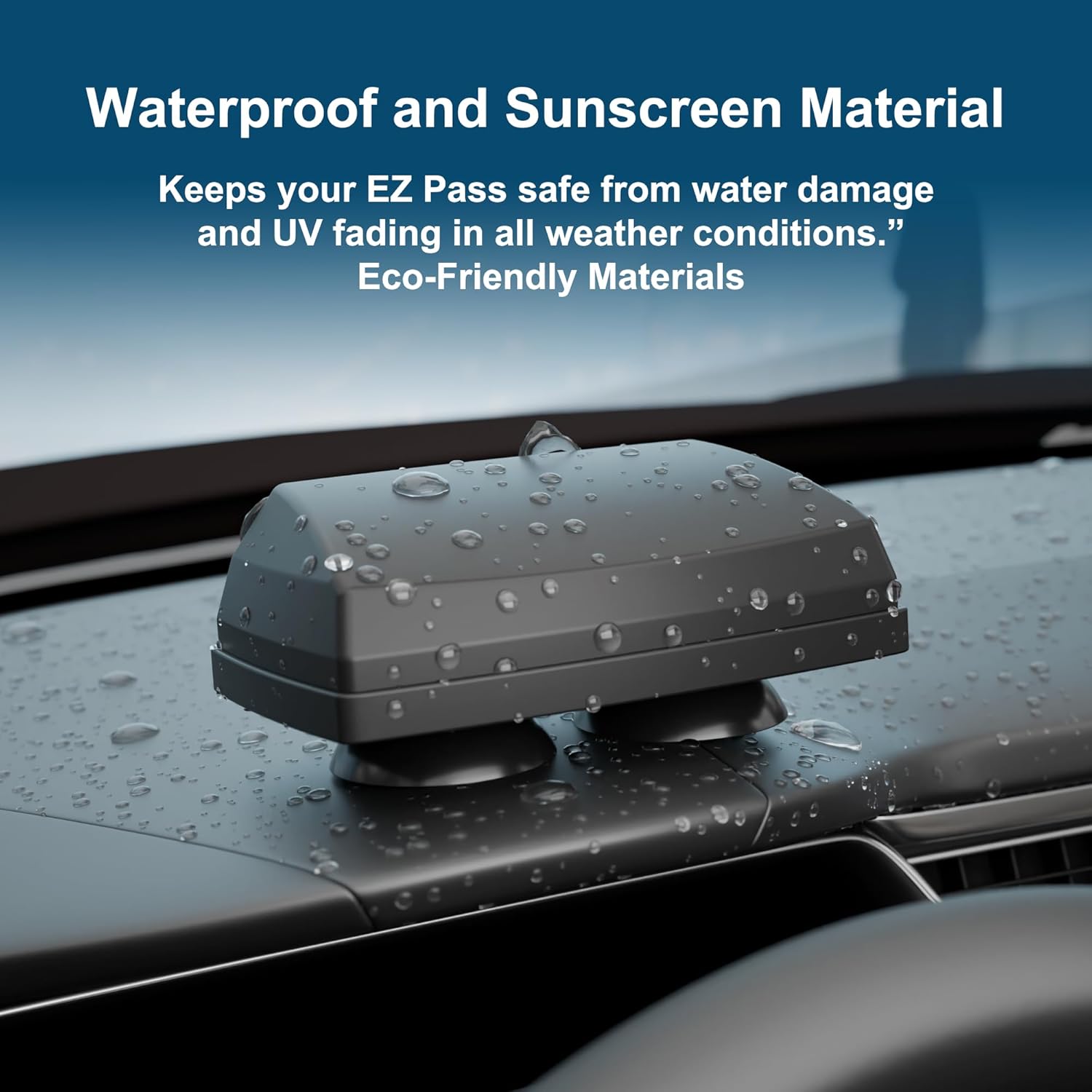 EZ Pass/iPass Transponder Holder, Super Strong Suction Cups for Windshield - Black