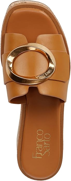 Franco Sarto Women's Hoda Platform Slide Sandals - Tan Leather, Size 11