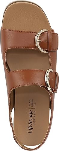 LifeStride Women's Goodie Slingback Platform Sandals - Tan, Size 11