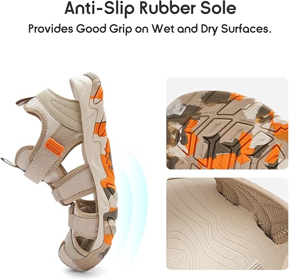 Balabala Kids Outdoor Sports Sandals - Beige, Size 12 Little Kid