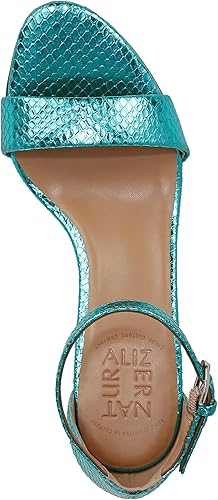 Naturalizer Women's Vera Metallic Snake Print Leather Heels - Teal, Size 10W