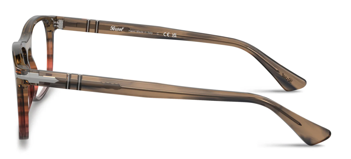 Persol Unisex Adult PO3344V 1206 Eyewear Frames - Striped Brown Gradient Red, 52/19/145