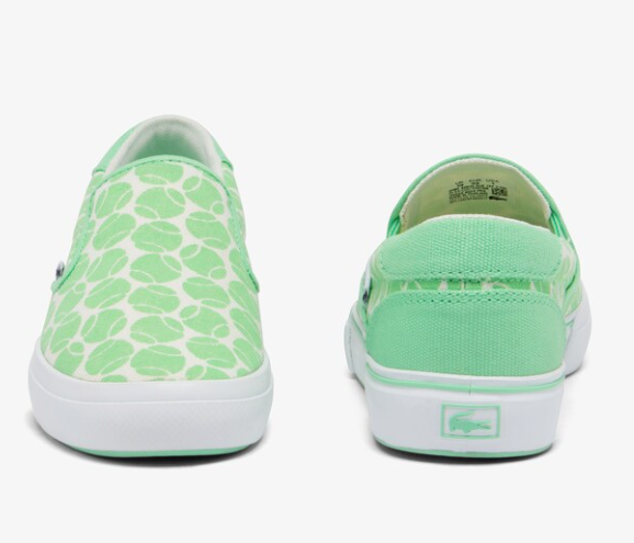 Lacoste Kid's Jump Serve Slip On Sneakers - Tennis Print (Green/White), 2.5