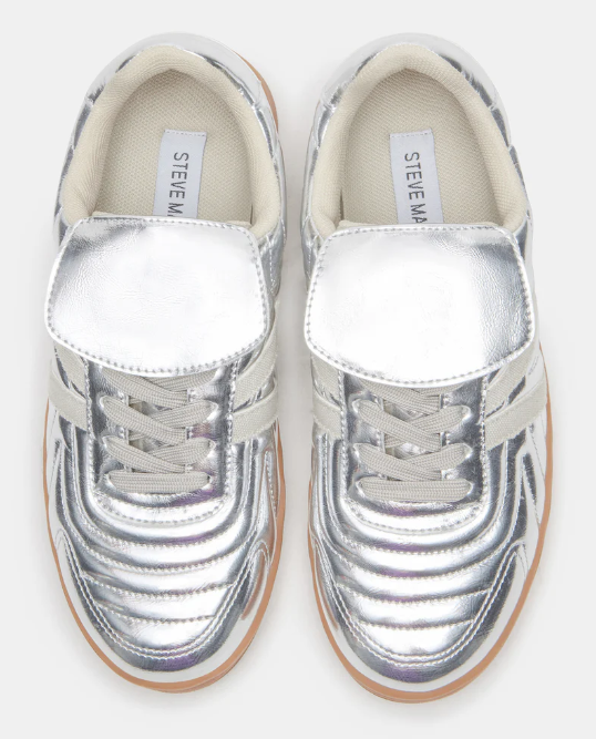Steve Madden Women's Madrid Sneaker - Silver, Size 8