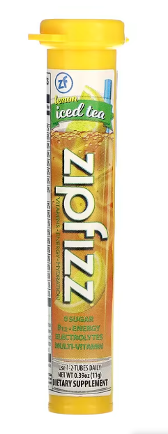 Zipfizz Iced Tea Healthy Energy Drink Mix with Vitamin B12 - Lemon Iced Tea, 20 Tubes