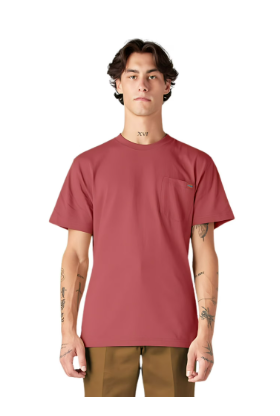 Dickies Men's Heavyweight Short Sleeve Pocket T-Shirt - Mineral Red, Size 3XLT