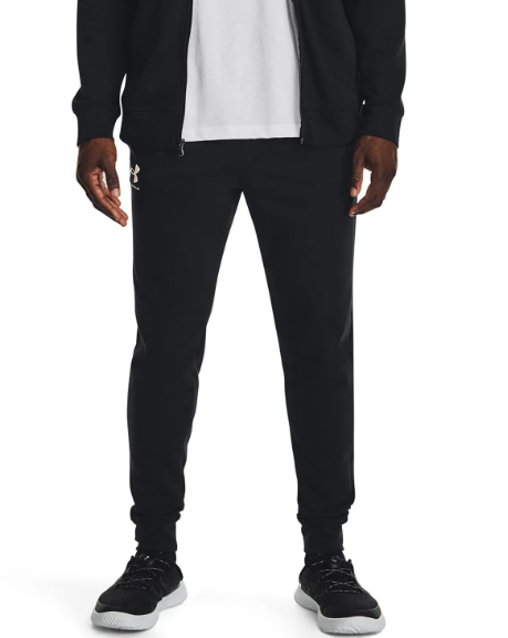 Under Armour Men's Rival Terry Joggers - Black/White, Size Large